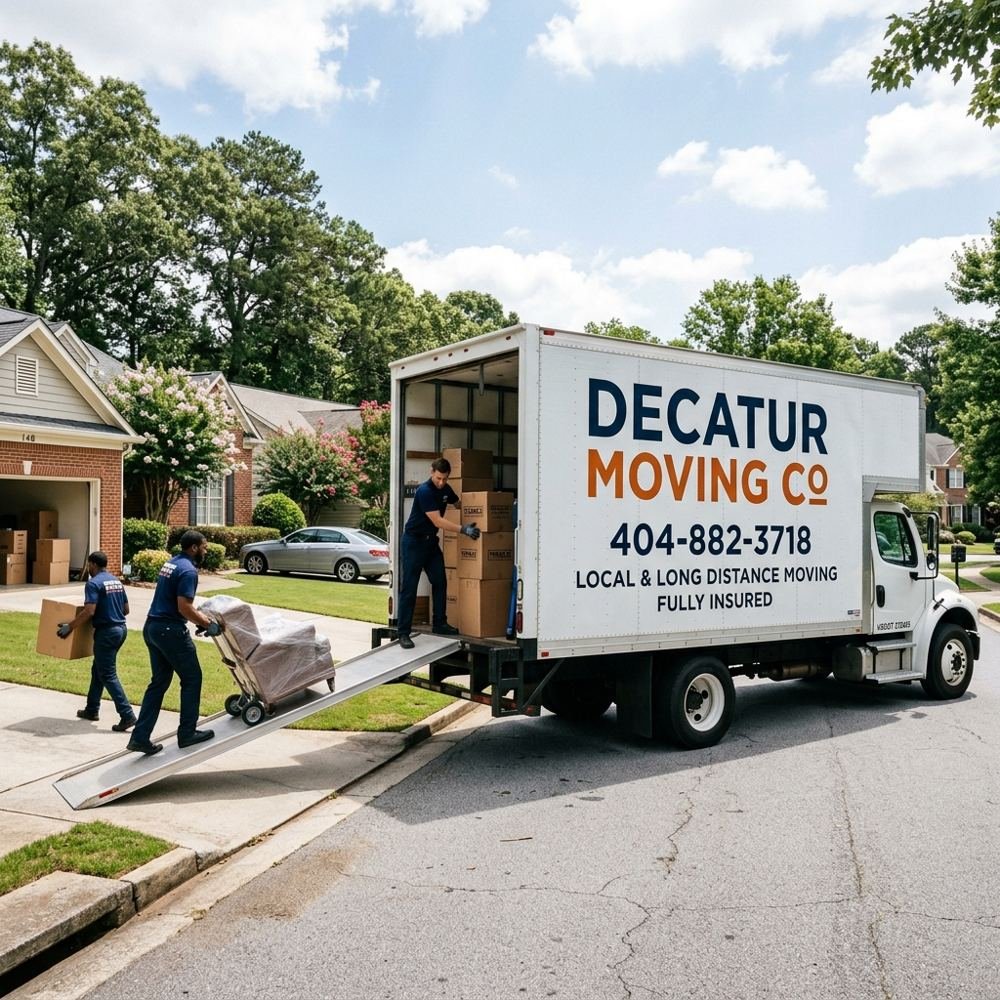 Moving crew loading a truck in Decatur
