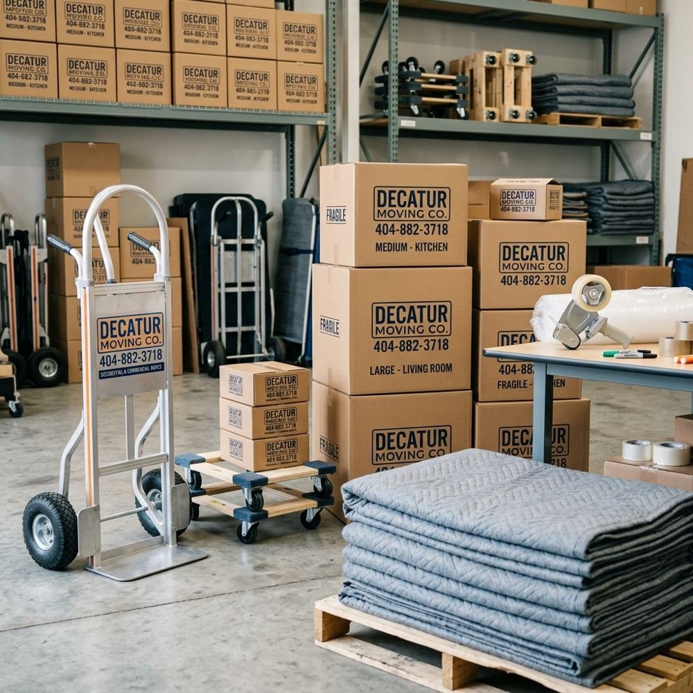 Apartment movers carrying furniture
